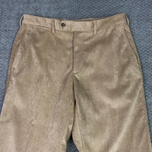 Peter Millar Nanoluxe Corduroy Pants Men's 34 x 31 Tan Brown Golf Chino B91 - Picture 2 of 13